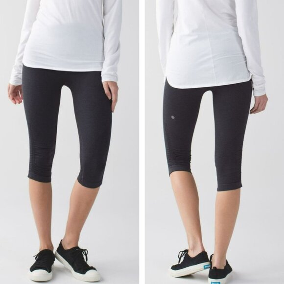 lululemon athletica In The Flow Crop II Charcoal  Size 4 - Picture 8 of 8